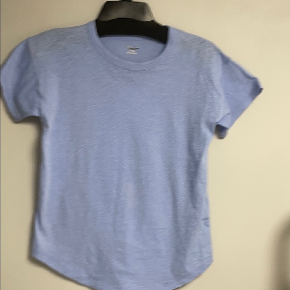 Madewell Westville, Raglan Tee, Extra Small, light blue,  curved bottom, ,NWT